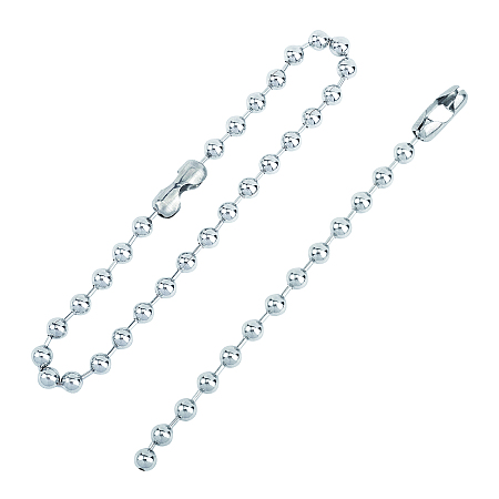 Unicraftale 304 Stainless Steel Ball Chain Bracelets and Necklaces Jewelry Sets, Stainless Steel Color, 8-1/2 inches(21.5cm), 18.1 inches(46cm); 2pcs/box