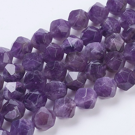Arricraft Natural Amethyst Beads Strands, Star Cut Round Beads, Faceted, Mauve, 10mm, Hole: 1mm