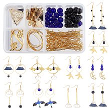 SUNNYCLUE 1 Box DIY Make 10 Pairs Cloud Geometric Earring Making Kit Alloy Cloud Bird Pendants Geometric Linking Connector Charms Earring Supplies for Women Beginners DIY Earring Jewelry Making