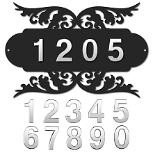 CREATCABIN Metal House Address Plaques Number Signs Custom Wing Pattern Modern for House Home Outside Door Yard Hotel Office Room Garden Mailbox Decor Decorative Wall Plaque 11.8 x 7.9 Inch