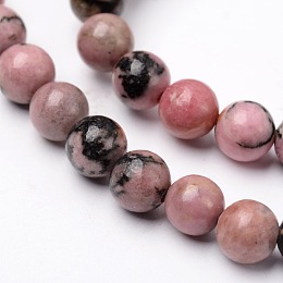 ARRICRAFT Natural Rhodonite Round Bead Strands, 6mm, Hole: 1mm, about 63pcs/strand, 14.9 inches