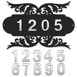 CREATCABIN Metal House Address Plaques Number Signs Custom Wing Pattern Modern for House Home Outside Door Yard Hotel Office Room Garden Mailbox Decor Decorative Wall Plaque 11.8 x 7.9 Inch