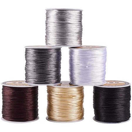 Nylon Thread, Mixed Color, 1mm; about 75m/roll, 6rolls/set