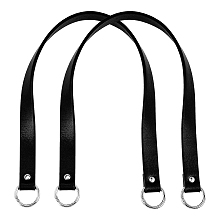 ARRICRAFT PU Leather Shoulder Strap, with Zinc Alloy Findings, for Bag Straps Replacement Accessories, Black, 571x20.5mm, Clasps: 33mm