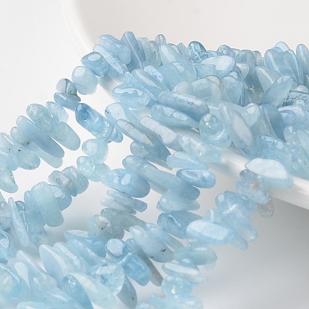 ARRICRAFT Grade A+ Nuggets Natural Aquamarine Bead Strands, 14~45x5~10x5~10mm, Hole: 1mm, about 43~90pcs/strand, 14.9 inches~15.7 inches