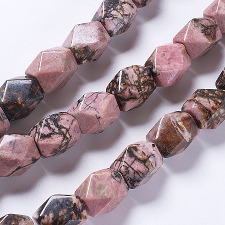 ARRICRAFT Natural Rhodonite Beads Strands, Faceted, Rectangle, 17.5~19x13~14mm, Hole: 1mm, about 21pcs/strand, 15.7 inches