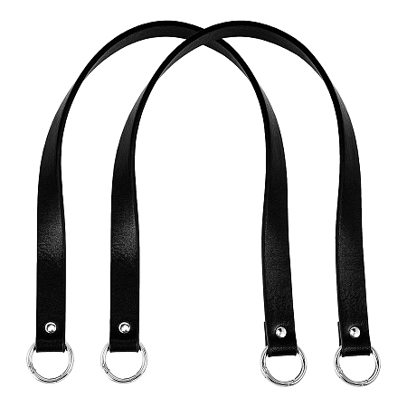 ARRICRAFT PU Leather Shoulder Strap, with Zinc Alloy Findings, for Bag Straps Replacement Accessories, Black, 571x20.5mm, Clasps: 33mm
