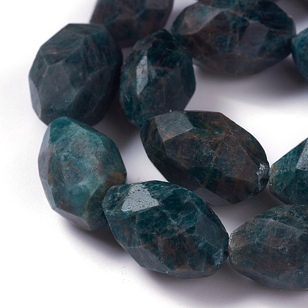 ARRICRAFT Faceted Natural Apatite Beads Strands, Oval, 22~25x15~17mm, Hole: 0.8mm, about 16pcs/strand, 15.75 inches(40cm)