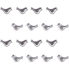 Alloy Tibetan Style Beads, Bird, Antique Silver, 9x15x2.5mm, Hole: 1.5mm, 60pcs/box