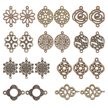 SUNNYCLUE Tibetan Style Links connectors, Mixed Shapes, Nickel Free, Antique Bronze, 7.4x7.2x1.7cm, 60pcs/Box