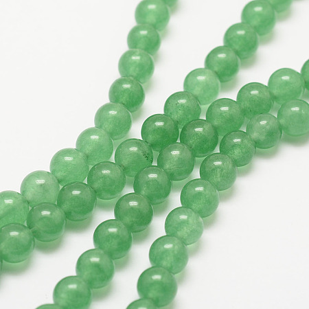 ARRICRAFT Natural Green Aventurine Bead Strands, Round, Dyed, 6mm, Hole: 1mm, about 62pcs/strand, 15.7 inches