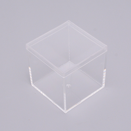 Olycraft Plastic Box, Transparent, Square, Clear, 5.5x5.5x5.5cm, Inner Size: 5.1x5.1cm