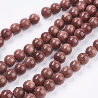 Arricraft Synthetic Goldstone Bead Strands, Round, 8mm, Hole: 1mm, about 48pcs/strand, 14.9 inches