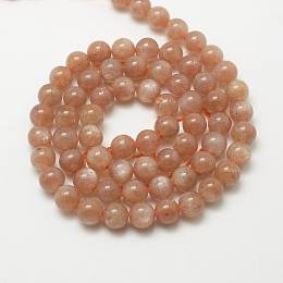 Arricraft Natural Gemstone Sunstone Round Bead Strands, 6mm, Hole: 1mm, about 63~65pcs/strand, 15.7 inches