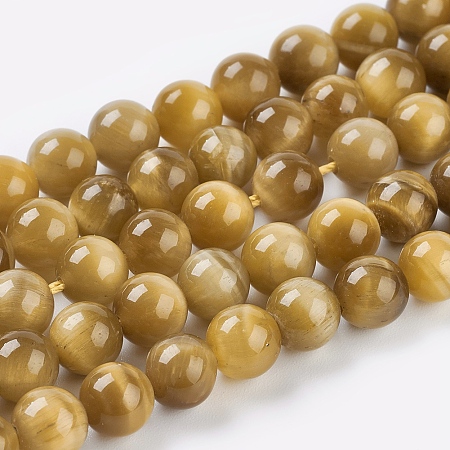 ARRICRAFT Natural Gold Tiger Eye Beads Strands, Grade A, Round, 6mm, Hole: 1mm, about 31pcs/strand, 8 inches