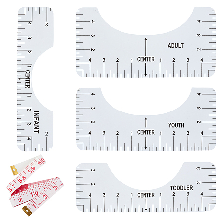 Soft Tape Measure, Measurement Sewing Tailor Craft, with Transparent PVC Plastic Alignment T-Shirt Ruler, Mixed Color, 20x0.5mm; Measur Range: 1 inches~60 inches or 1cm~150cm