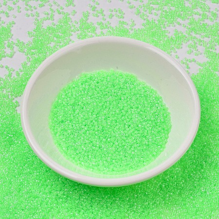 MIYUKI Delica Beads, Cylinder, Japanese Seed Beads, 11/0, (DB2040) Luminous Mint Green, 1.3x1.6mm, Hole: 0.8mm, about 2000pcs/10g