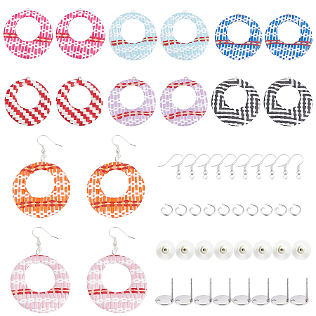 NBEADS 8 Pairs Woven Dangle Earrings Set, 1.57 × 1.71