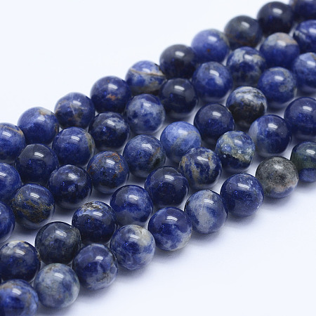 ARRICRAFT Natural Sodalite Beads Strands, Grade AB+, Round, 8mm, Hole: 1mm, about 51pcs/strand, 15.7 inches(40cm)