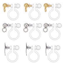 Unicraftale 304 Stainless Steel Clip-on Earring Component, with Plastic, Mixed Color, 13x9x6mm, Hole: 1.5mm; 30pcs/box