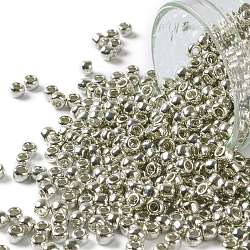 TOHO Round Seed Beads, Japanese Seed Beads, (994) Gilt Lined AB Crystal, 8/0, 3mm, Hole: 1mm, about 222pcs/10g  ( X-SEED-TR08-MKA )