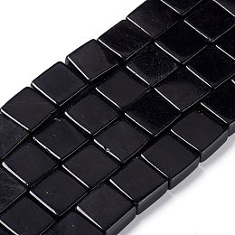 Arricraft Natural Obsidian Beads Strands, Square, 16x16x8mm, Hole: 1.2mm, about 24pcs/strand, 14.96 inches(38cm)