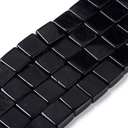 Arricraft Natural Obsidian Beads Strands, Square, 16x16x8mm, Hole: 1.2mm, about 24pcs/strand, 14.96 inches(38cm)
