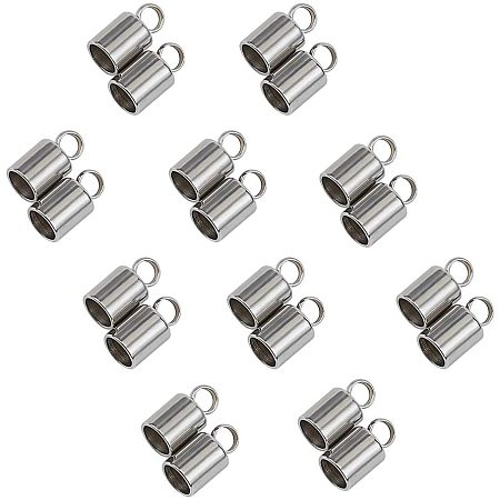 Unicraftale 304 Stainless Steel Cord Ends, End Caps Glue in Barrel End Caps, Cord Finding for Kumihimo Jewelry Making, Stainless Steel Color, 10x5mm, Hole: 2mm; Inner Diameter: 4mm; 100pcs/box