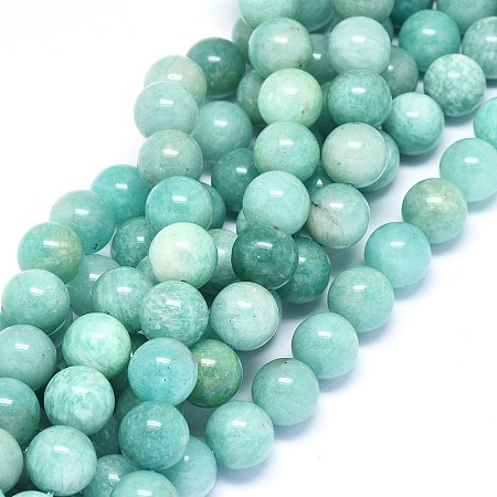 Arricraft Natural Amazonite Beads Strands, Round, 12mm, Hole: 1mm, about 33pcs/strand, 15.3~15.7 inches(39~40cm)