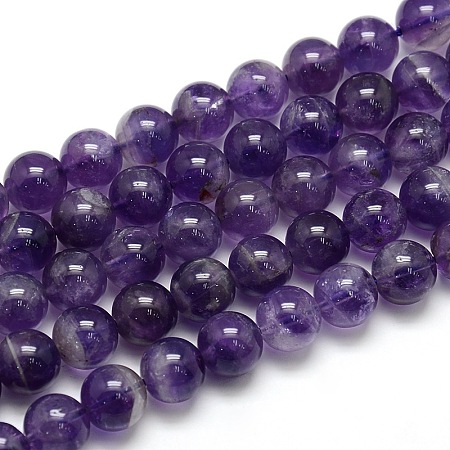 Arricraft Natural Amethyst Round Bead Strands, Grade AB, 10mm, Hole: 1mm, about 39pcs/strand, 15.74 inches