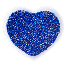 Ornaland 12/0 Transparent Glass Seed Beads, Grade A, Silver Lined Round Hole, Round, Midnight Blue, 2x1.5mm, Hole: 0.3mm; about 11200pcs/bag