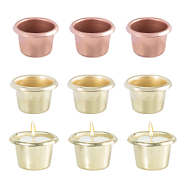 OLYCRAFT Iron Candle Cups, for Candle Making Tools, Mixed Color, 28x17.5mm, Hole: 4.5mm; 2colors, 5pcs/color, 10pcs/set