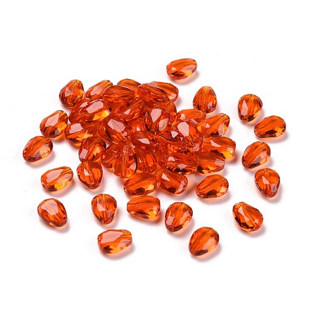Arricraft Imitation Austrian Crystal Beads, Grade AAA, Faceted, teardrop, Dark Red, 8x6x3.5mm, Hole: 0.7~0.9mm