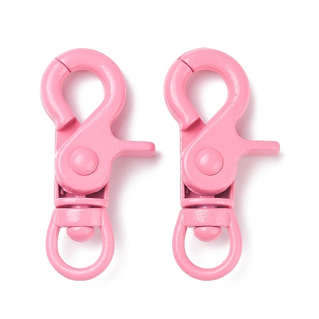 ARRICRAFT About 30 Pieces Brass Swivel Clasps Swivel LanyardsTrigger Snap Hooks Strap 42x21.5~22x8mm for Keychain, Key Rings, DIY Bags and Jewelry Findings Spray Paint Clasps HotPink
