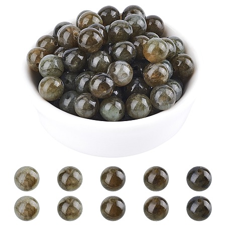 Arricraft About 94 Pcs 8mm Nature Stone Beads, Nature Labradorite Round Beads, Gemstone Loose Beads for Bracelet Necklace Jewelry Making (Hole: 1mm)