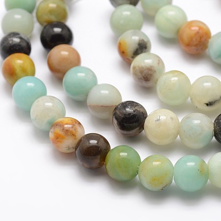 Arricraft Natural Amazonite Bead Strands, Round, 8mm, Hole: 2.5mm, about 50pcs/strand, 14.56 inches