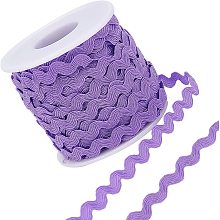 Gorgecraft Wave Bending Fringe Trim, Sewing Ribbon, with Plastic Empty Spools, Purple,  3/16 inches~3/8 inch(5~8.5mm), about 25m/strand, 1strand