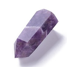 Arricraft Natural Amethyst Pointed Beads, No Hole/Undrilled, Faceted, Bullet, 45.5x21.5x17.5mm