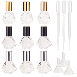 Gorgecraft DIY Perfume Bottle Kits, with Glass Essential Oil Empty Perfume Bottle, Plastic Funnel Hopper & Dropper, Mixed Color, Bottles Capacity: about 8ml, 9pcs/set