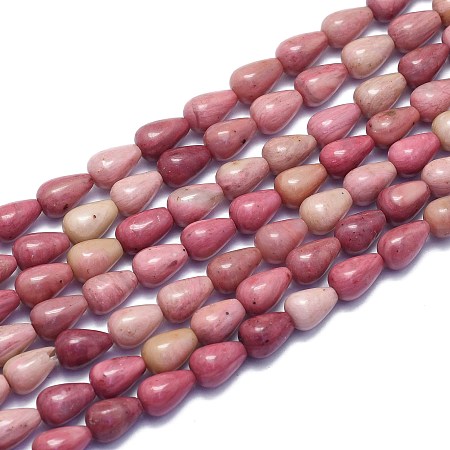 ARRICRAFT Natural Rhodonite Beads Strands, Drop, 9x6mm, Hole: 0.8mm, about 43pcs/Strand, 14.96 inches(38cm)