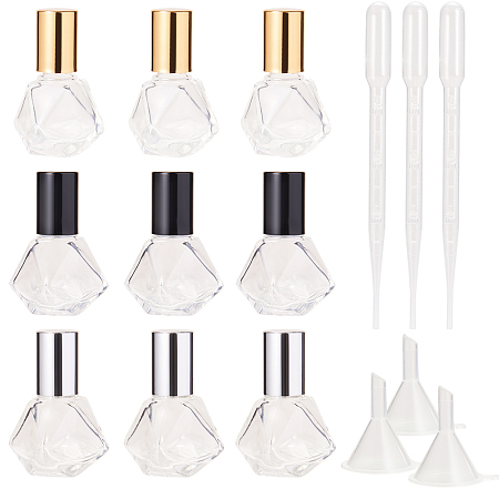 Gorgecraft DIY Perfume Bottle Kits, with Glass Essential Oil Empty Perfume Bottle, Plastic Funnel Hopper & Dropper, Mixed Color, Bottles Capacity: about 8ml, 9pcs/set