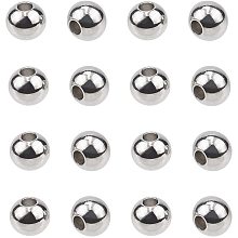 Unicraftale 304 Stainless Steel Beads, Round, with Bead Container, Stainless Steel Color, 6mm, Hole: 2~3mm, about 100pcs/box