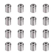 Unicraftale Stainless Steel Cord Ends, End Caps, Column, Stainless Steel Color, 6.5x5mm, Hole: 1mm; 4mm inner diameter; 50pcs/box