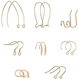 Unicraftale 304 Stainless Steel Earring Hooks, Ear Wire, Golden, 6.8x5.2x1.1cm, 48pcs/box