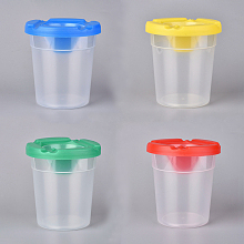 Arricraft Children's No Spill Plastic Paint Cups, with Colored Lids, for Cleaning, Mixed Color, 8.7cm; 4pcs/set