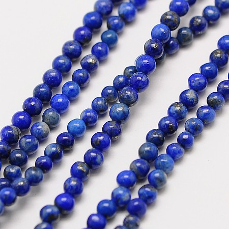 Arricraft Natural Gemstone Lapis Lazuli Round Beads Strands, Grade AB, 3mm, Hole: 0.8mm, about 126pcs/strand, 16 inches