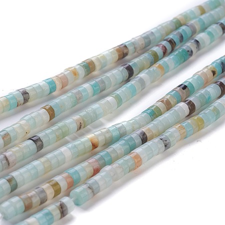 Arricraft Natural Amazonite Beads Strands, Heishi Beads, Flat Round/Disc, 4~4.5x2.5mm, Hole: 0.7mm, about 167pcs/strand, 15.43 inches(39.2cm)