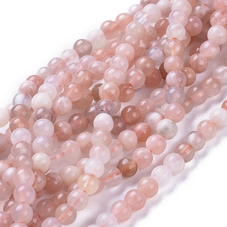 Arricraft Natural Sunstone Beads Strands, Round, 4mm, Hole: 0.7mm, about 111pcs/strand, 15.15 inches(38.5cm)
