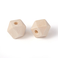 Natural Wood Beads, Square Cut Round Beads, BurlyWood, 9.5x12.5x12.5mm, Hole: 3.5mm