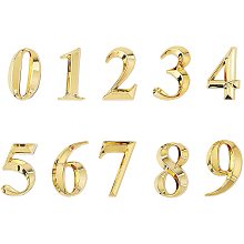 Gorgecraft Plastic & PVC Number Sign Labels, Gold, 8: 50.5x31.5x8mm, 10pcs/set